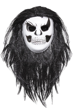 MASCHERA MORTE FANTASMA CON PARRUCCA DI HALLOWEEN